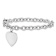 Rhodium Over 14k White Gold Polished Link with Heart Charm Bracelet