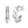 Twisted Open Hoop Earrings In Rhodium Over Brass