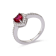 Red Lab Created Ruby Ring With Moissanite Rhodium Over Sterling Silver
Halo Heart Ring