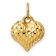 14k Yellow Gold Polished and Textured 3D Heart Pendant