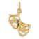 14k Yellow Gold Satin and Diamond-Cut Comedy and Tragedy Pendant