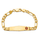 14k Yellow Gold Medical Soft Diamond Shape Red Enamel Figaro Link ID Bracelet