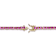 Ruby Color CZ Tennis Bracelet In 14K Gold Over Sterling Silver
