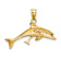 14k Yellow Gold Polished Dolphin and Baby Charm