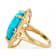 Turquoise And White Zircon Cocktail Ring In 18K Gold Over Sterling
Silver 0.55ctw