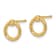 14k Yellow Gold Polished and Diamond-Cut Twisted Circle Stud Earrings