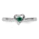 Sterling Silver Stackable Expressions Lab Created Emerald Heart Ring 0.06ctw