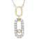 Elegant Lab-Grown Diamond Drop Pendant Necklace In 18K Gold Over
Sterling Silver