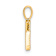 14k Yellow Gold Diamond Letter V Initial Pendant