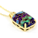 Multi-Color BlendedTurquoise Pendant Necklace In 18K Gold Over Sterling Silver
