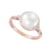 9-9.5mm Round White Freshwater Pearl with 0.21ctw Diamond 10K Rose Gold Ring