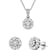 Lab-Grown Diamond Pendant And Earrings Set In Sterling Silver