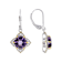 Amethyst And White Zircon Dangle Earrings In Sterling Silver With 18K
Gold Detail