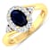 Oval Blue Sapphire and Diamond 14K Yellow Gold Halo Ring 1.02 ctw