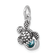 Rhodium Over Sterling Silver Antiqued Crystal Hatching Turtle Pendant