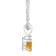 5mm Round Citrine with Diamond Accent 14k White Gold Pendant With Chain