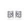 Princess-Cut CZ Stud Earrings In Sterling Silver