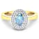 0.86ctw Blue Aquamarine and Diamond 14K Yellow Gold Halo Ring