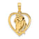 14K Yellow Gold Polished Horse Head In Heart Pendant