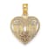 14k Tri-color Gold Polished MOM in Heart Pendant