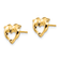 14K Yellow Gold Heart Dolphins Post Earrings