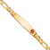 14k Yellow Gold Medical Soft Diamond Shape Red Enamel Figaro Link ID Bracelet