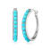 Blue Turquoise Platinum Over Sterling Silver Hoop Earrings