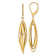 14k Yellow Gold Polished Twisted Oval Dangle Earrings