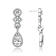 CZ Teardrop Halo Dangle Earrings In Sterling Silver