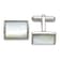 Stainless Steel Polished Mother of Pearl Inlay Cuff Links