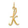 10K Yellow Gold Polished Letter k Initial Charm