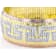 Tri-Color Greek Key Omega Bracelet In 18K Gold Over Bronze