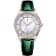 Christian Van Sant Women's Luna White Dial, Green Leather Strap Watch