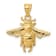 14k Yellow Gold Solid Open-backed Bee Pendant