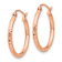 14k Rose Gold Diamond-Cut Polished 13/16" Hoop Earrings