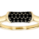 Black Spinel Bamboo Ring In 18K Gold Over Sterling Silver