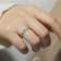 Emerald and Moissanite Sterling Silver Heart Shape Cluster Ring