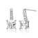 Princess-Cut CZ Solitaire Drop Earrings In White Rhodium Over Brass