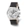 Charles Hubert Men's Stainless Steel Leather Band 46mm Dual Time Watch