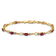 14k Yellow Gold and Rhodium Over 14k Yellow Gold Completed Open-Link
Diamond and Ruby Bracelet