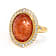 Orange Sunstone Oval And White Zircon Ring In 18K Gold Over Sterling
Silver 0.46ctw