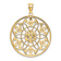 14K Two-tone Gold  Textured and Diamond-Cut Circle Pendant