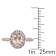 Morganite, White Topaz and Diamond 14K Rose Gold Ring 1.83ctw