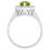 8x5mm Pear Shape Peridot And White Topaz Accents Rhodium Over Sterling
Silver Halo Ring