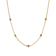 Ruby Color CZ Station Necklace In 14K Gold Over Brass