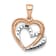 14k Rose Gold and Rhodium Over 14k Rose Gold Diamond Entwined Hearts Pendant