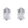 5x3mm Oval White Topaz 14k White Gold Stud Earrings