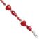 Sterling Silver Red Jade Hearts/Freshwater Cultured Pearl Bracelet