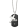 White Cubic Zirconia Stainless Steel Black IP-plated Men's Dog Tag Cross
Pendant With Chain