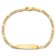 14k Yellow Gold Semi-Solid Soft Diamond Shape Figaro Link ID Bracelet